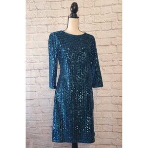 Julia Jordan Teal Sequins Dress Size 8